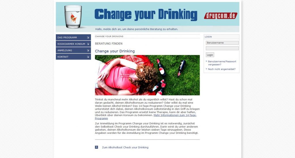 Change your Drinking: Alkoholkonsum online reduzieren